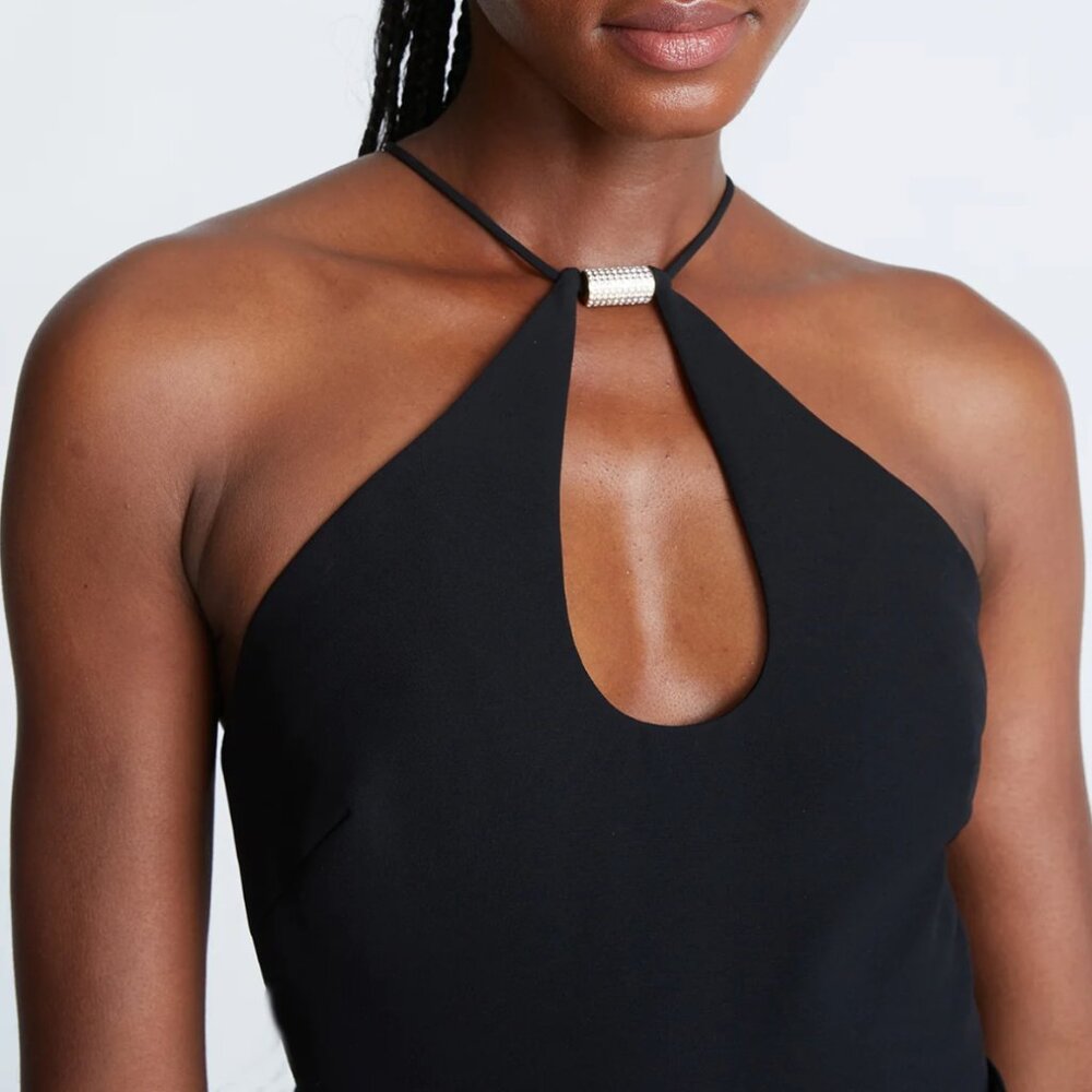 NWT ❣️ Halston Ema Cutout Wide-Leg Halter Jumpsuit Size 2 - Picture 4 of 9